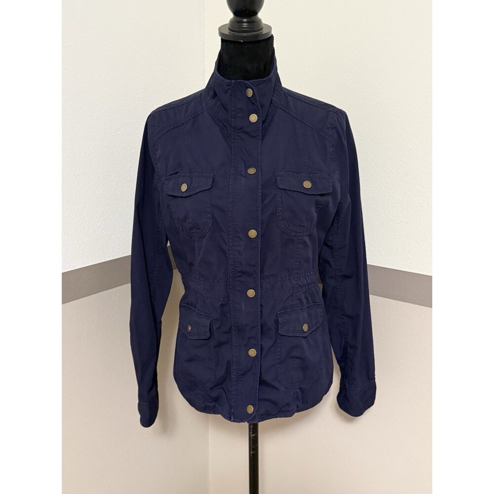 St John's Bay Navy Blue Utility Jacket - Women's Size Medium Dark Blue Coat 0112